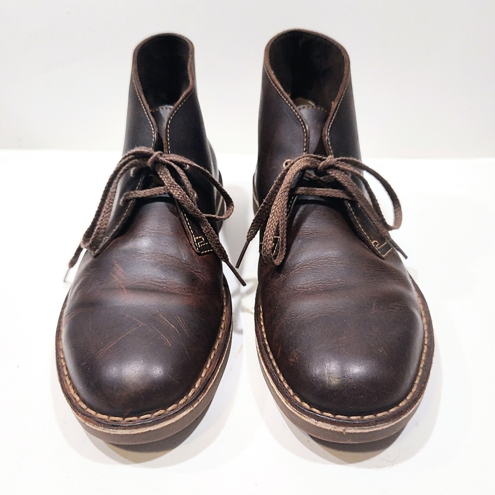 Clarks Bushacre 2 Eyelet Chukka Desert Ankle Boots Brown Leather Men's 9.5 M US